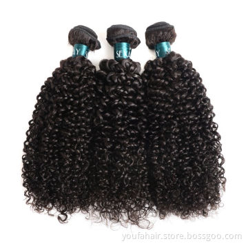 Afro Kinky Curly Wave Hair Bundles Brazilian Curly Hair 100% Remy Virgin Human Hair Extensions Natural Color Double Weft Weave